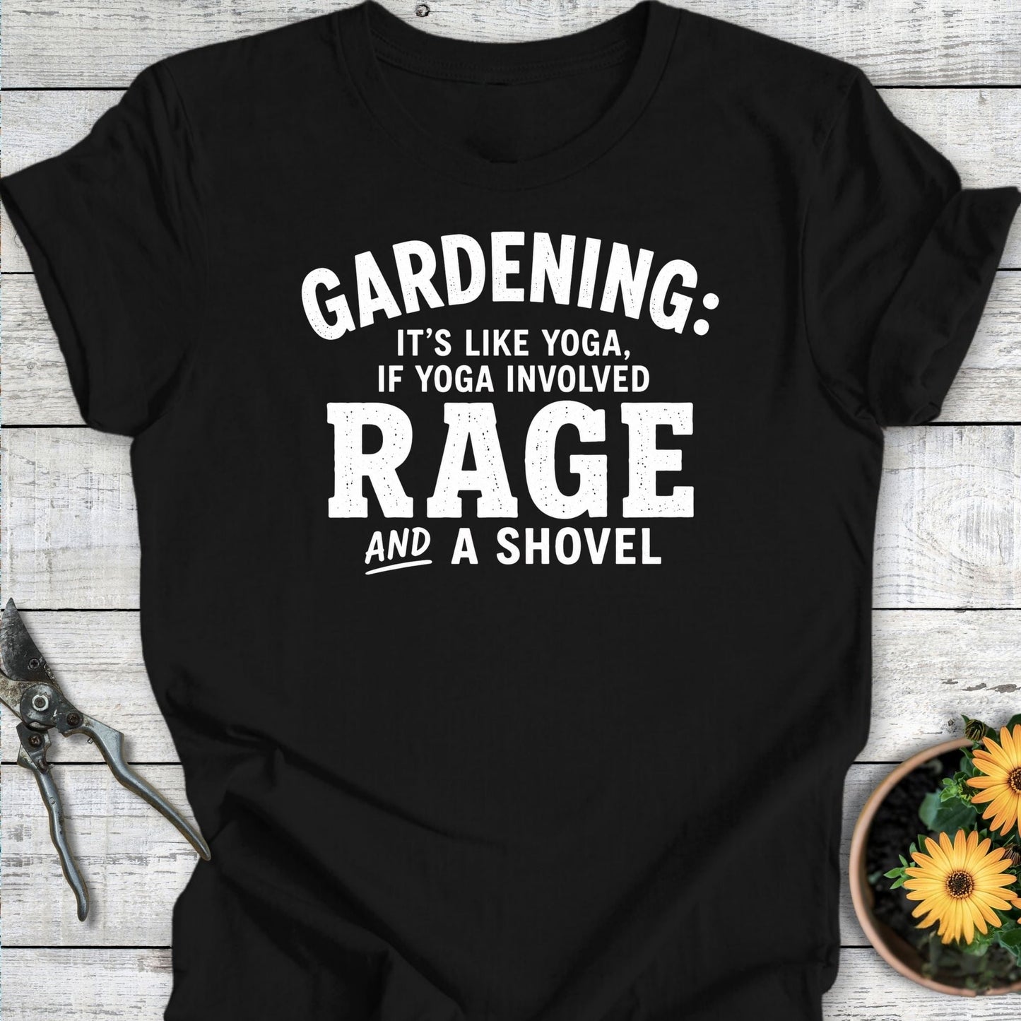 Printify T-Shirt Black / S Gardening Is Like Yoga T-Shirt