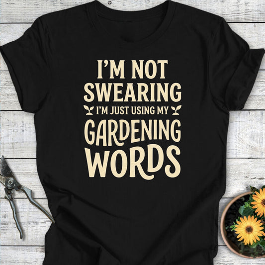Printify T-Shirt Black / S Gardening Words T-Shirt