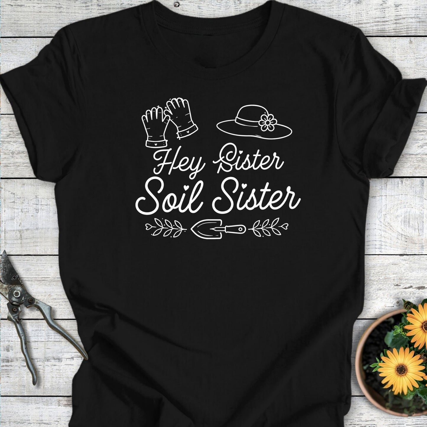 Printify T-Shirt Black / S Hey Sister T-Shirt