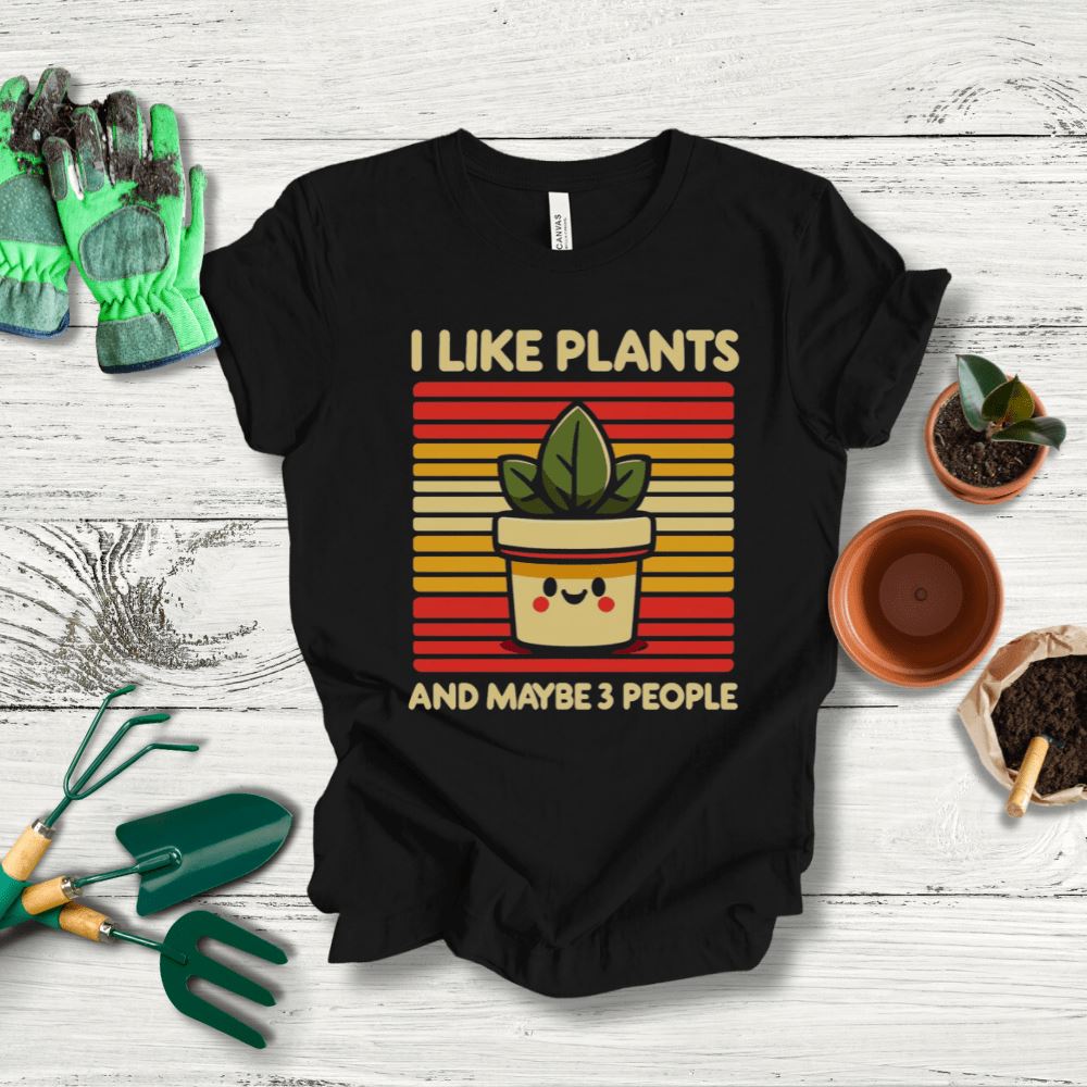 Printify T-Shirt Black / S I Like Plants T-Shirt