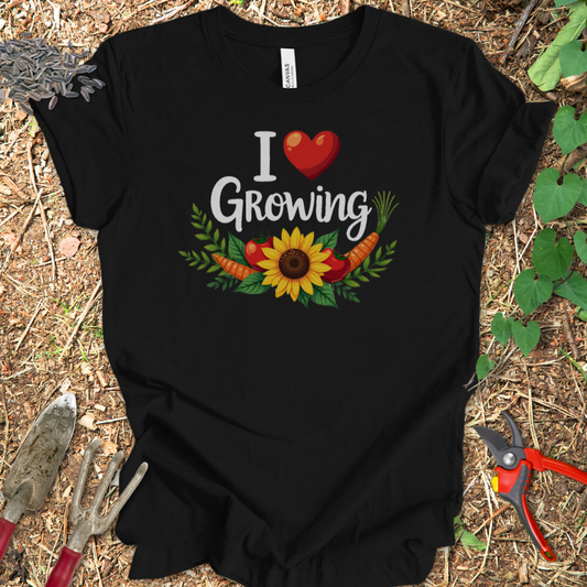 Printify T-Shirt Black / S I Love Growing