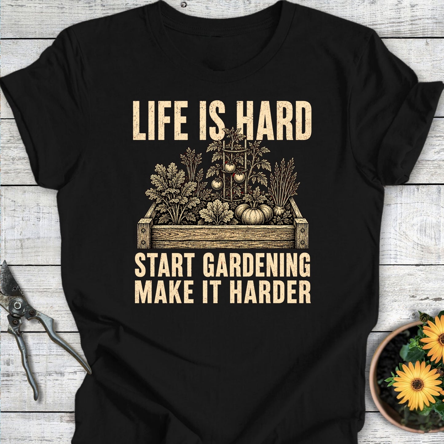 Printify T-Shirt Black / S Life is Hard T-Shirt
