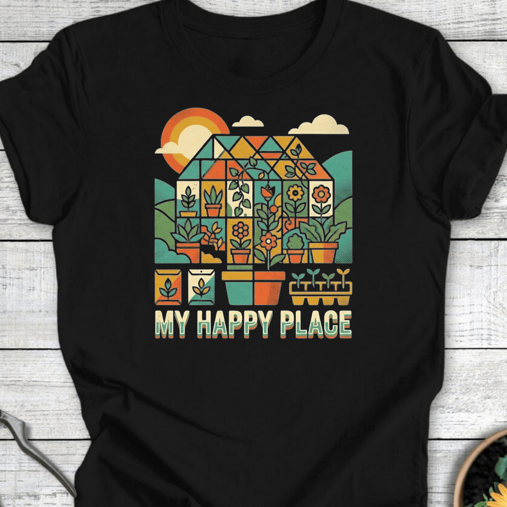 Printify T-Shirt Black / S My Happy Place T-Shirt