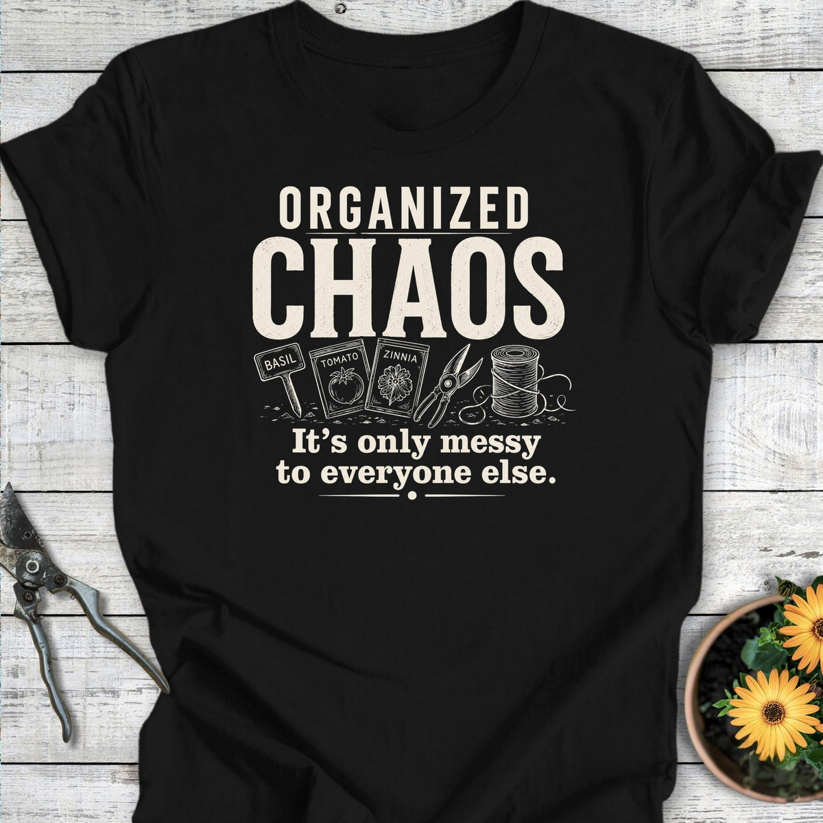 Printify T-Shirt Black / S Organized Chaos T-Shirt