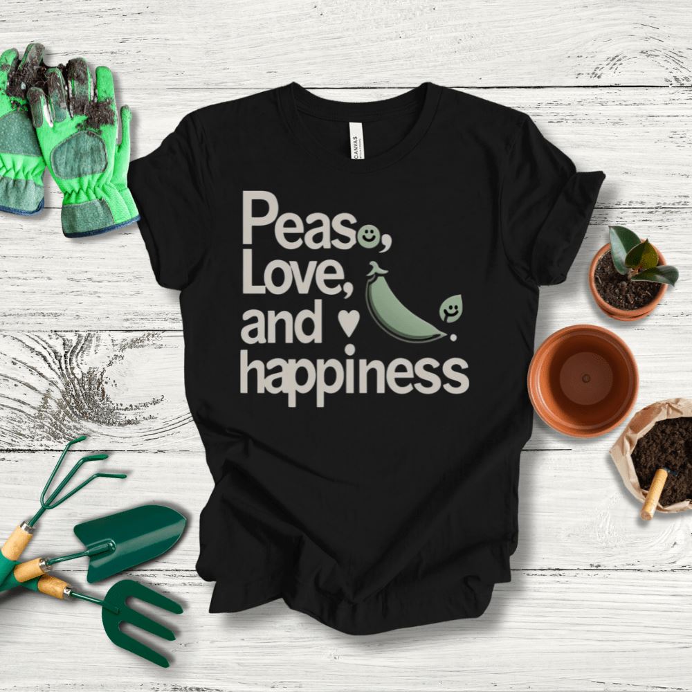 Printify T-Shirt Black / S Peas Love Happiness T-Shirt