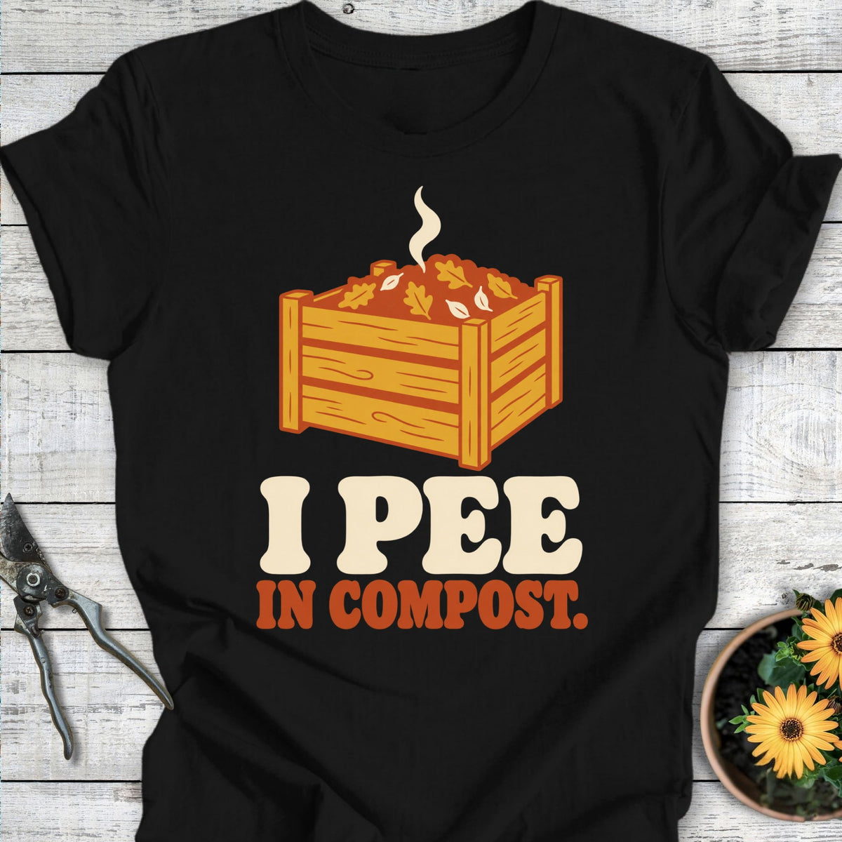 Printify T-Shirt Black / S Pee in Compost T-Shirt