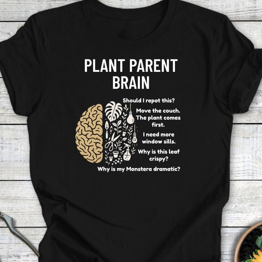 Printify T-Shirt Black / S Plant Parent Brain