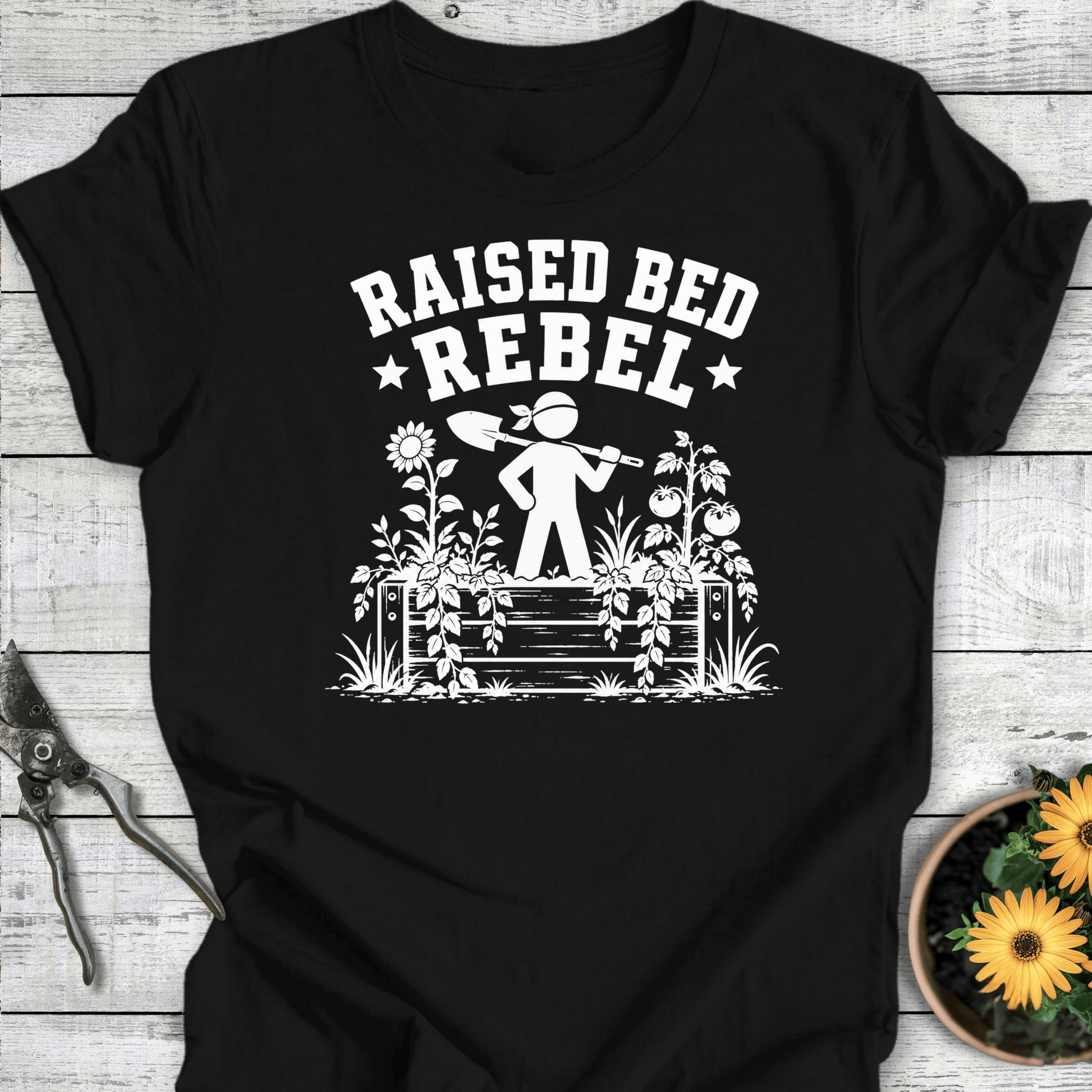 Printify T-Shirt Black / S Raised Bed Rebel T-Shirt
