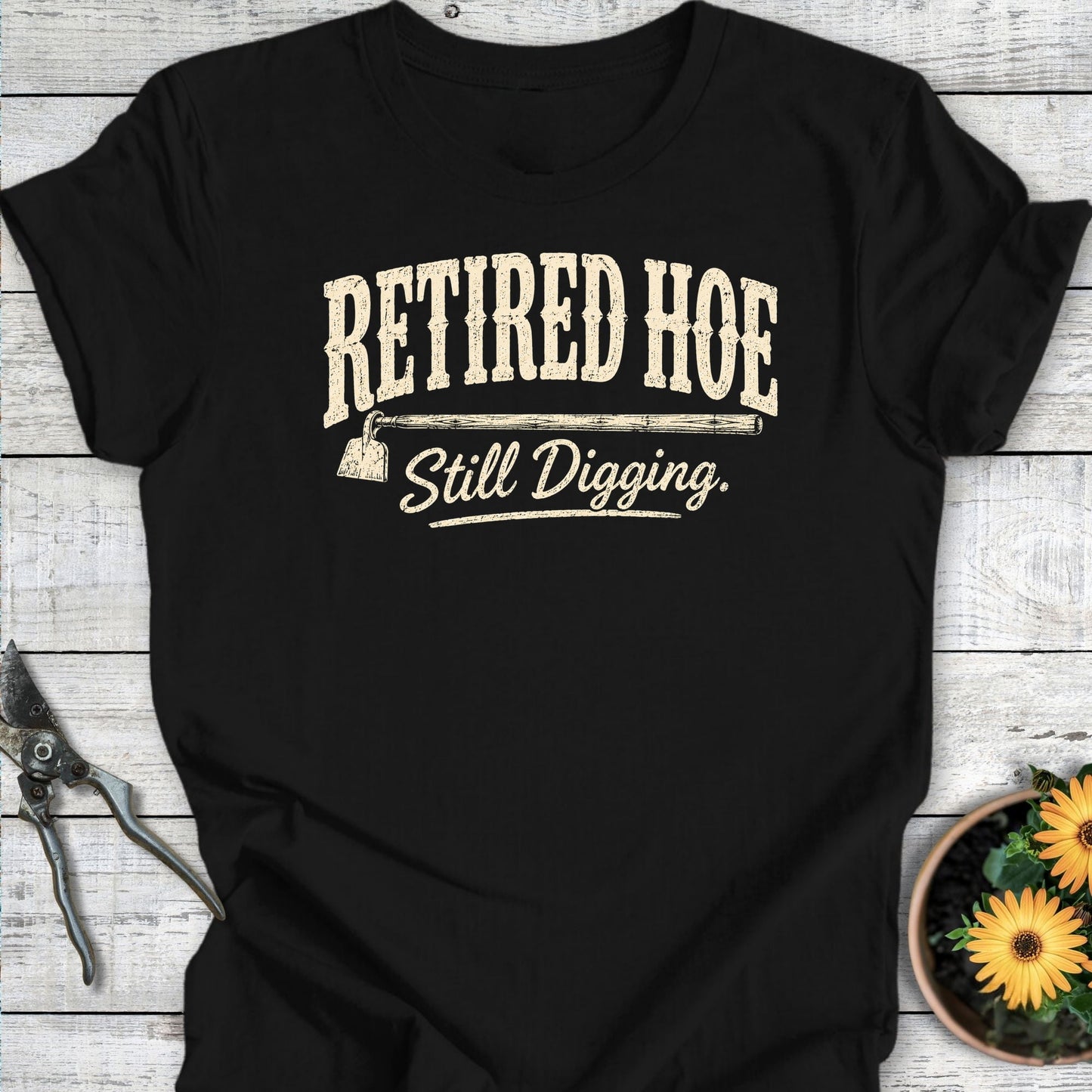 Printify T-Shirt Black / S Retired Hoe T-Shirt