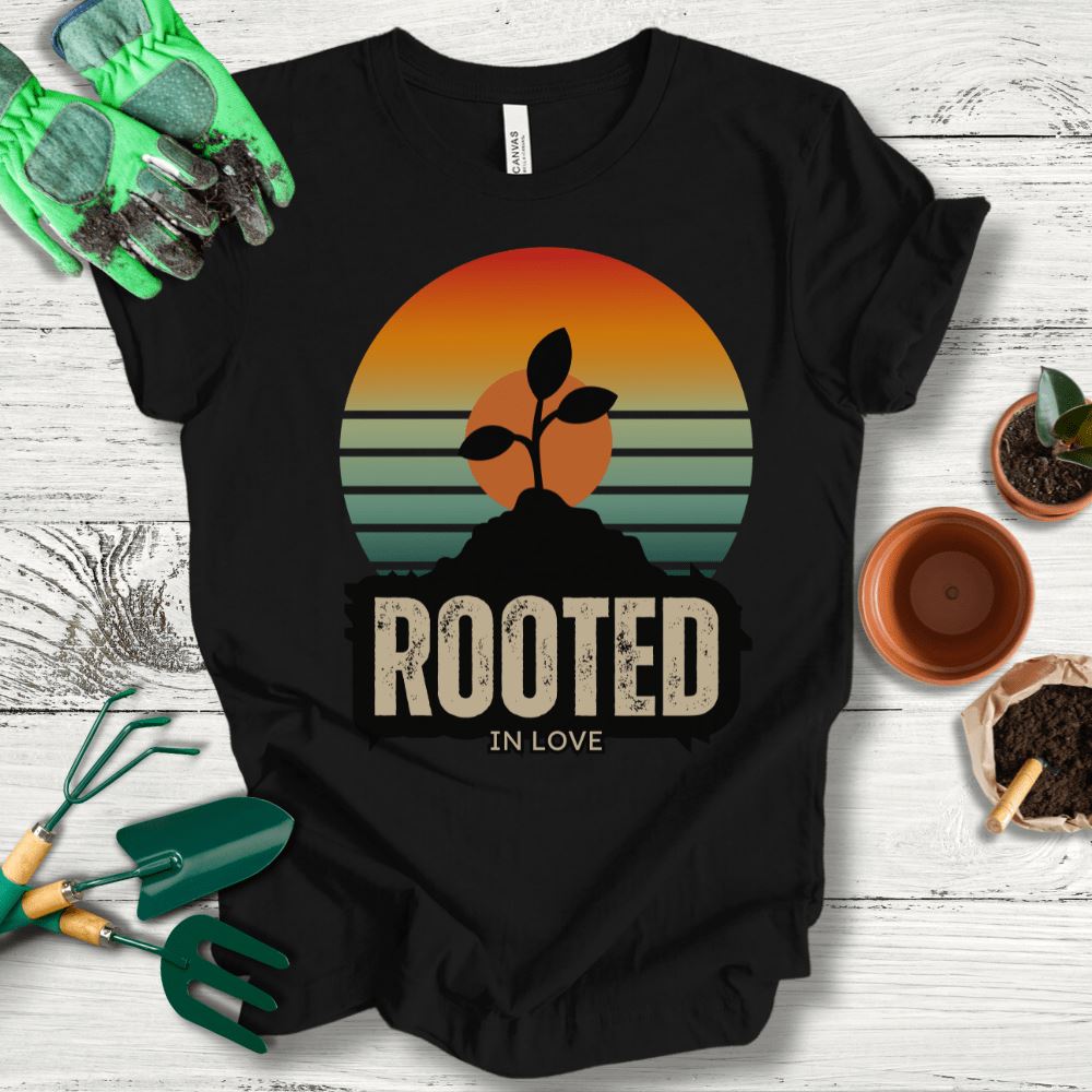 Printify T-Shirt Black / S Rooted In Love