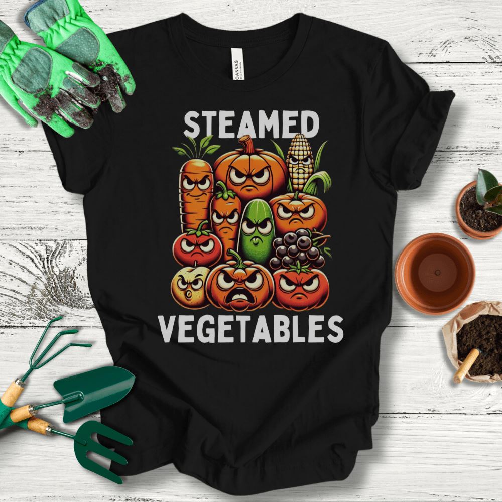 Printify T-Shirt Black / S Steamed Vegetables