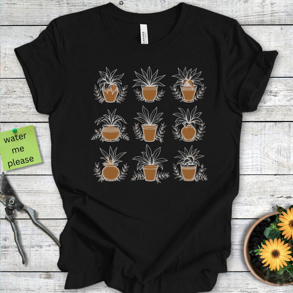 Printify T-Shirt Black / S Succulent Plants