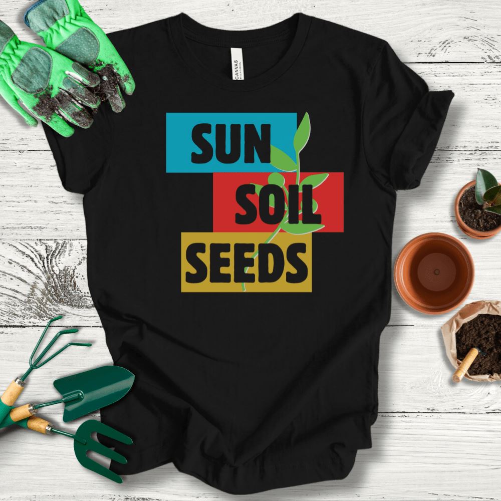 Printify T-Shirt Black / S Sun Soil Seeds