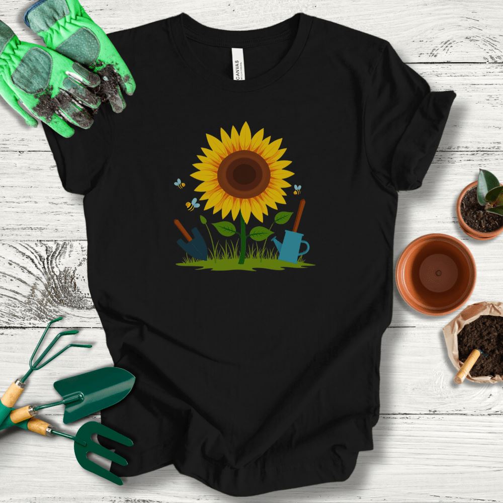 Printify T-Shirt Black / S Sunflower Bliss