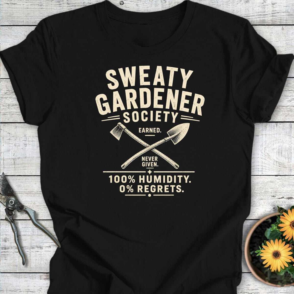 Printify T-Shirt Black / S Sweaty Gardener T-Shirt
