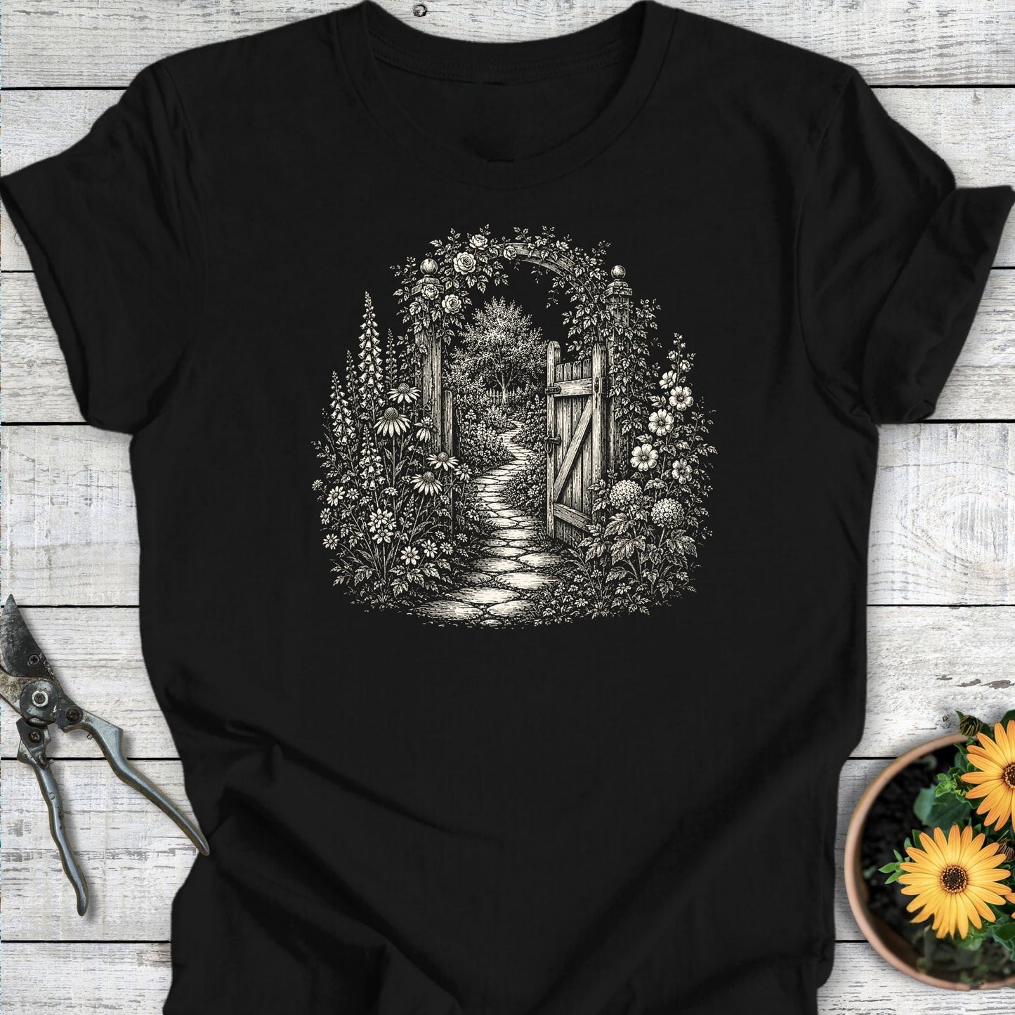 Printify T-Shirt Black / S The Garden Gate T-Shirt