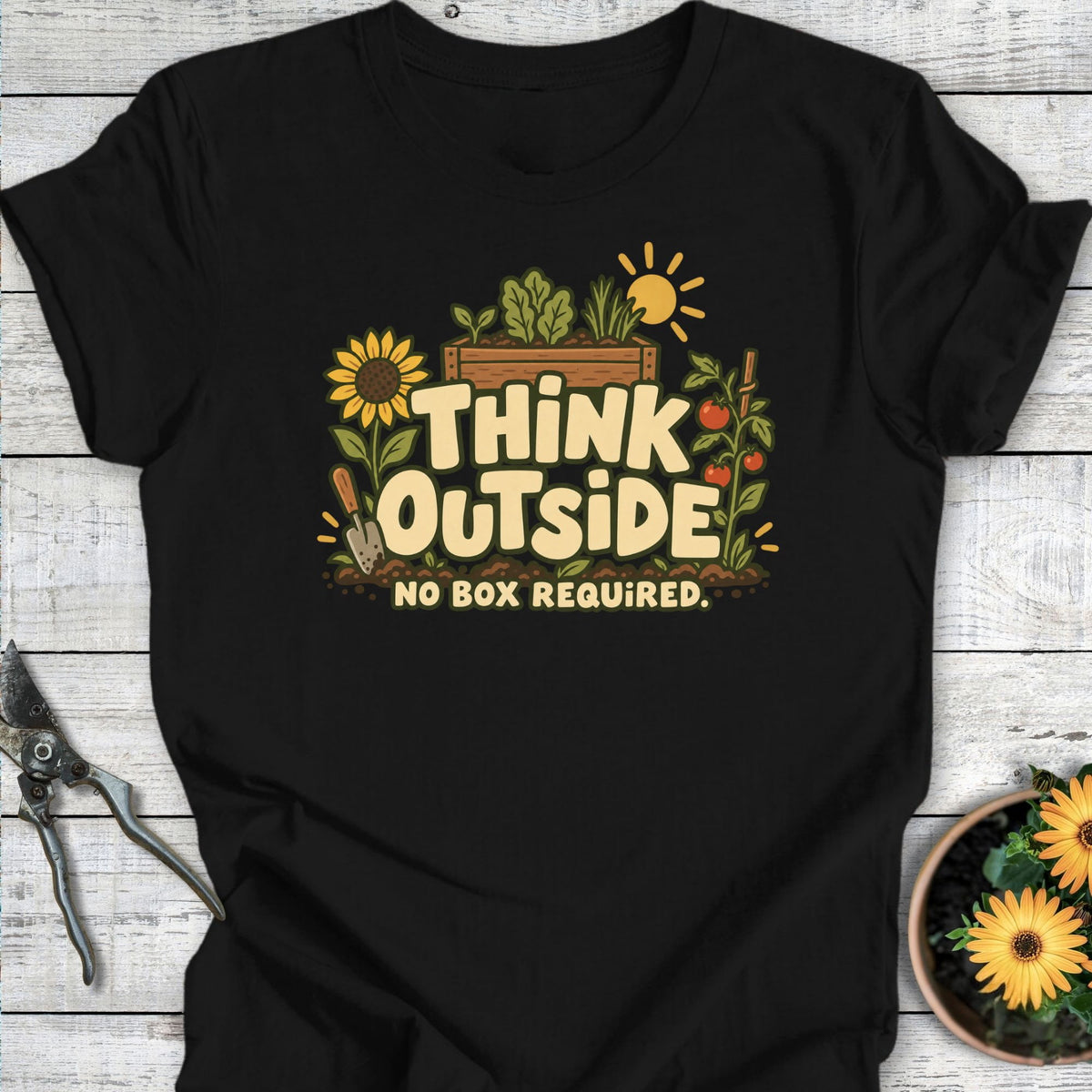 Printify T-Shirt Black / S Think Outside T-Shirt