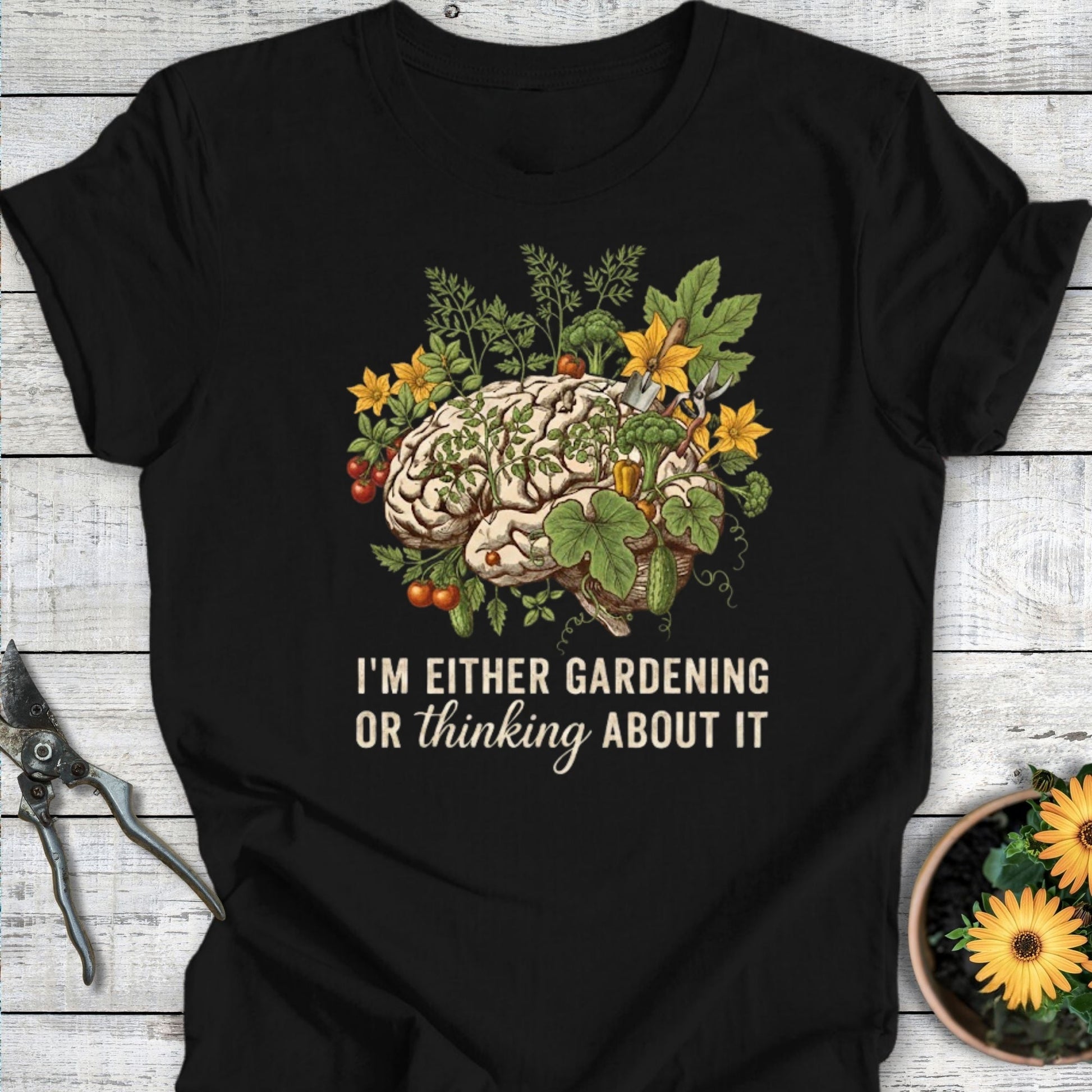 Printify T-Shirt Black / S Thinking About It T-Shirt