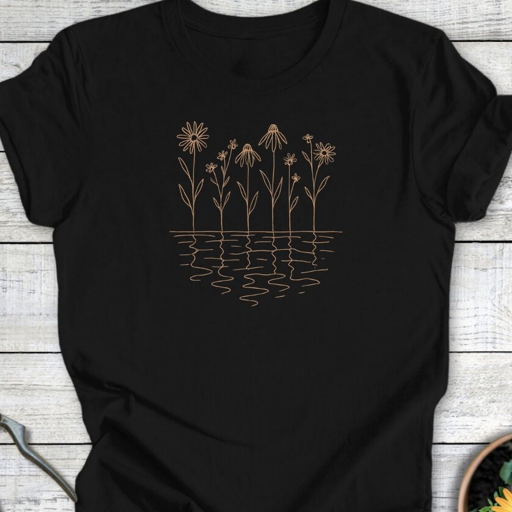 Printify T-Shirt Black / S Wildflower Reflections T-Shirt