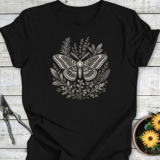 Printify T-Shirt Black / S Woodland Moth T-Shirt