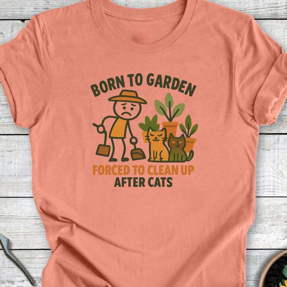 Printify T-Shirt Born To Garden – Cat Chaos