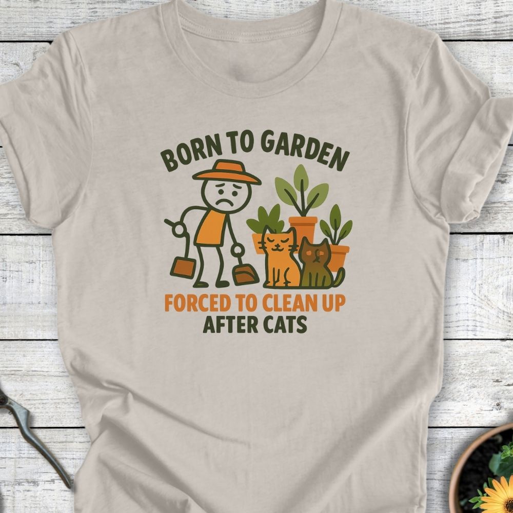 Printify T-Shirt Born To Garden – Cat Chaos