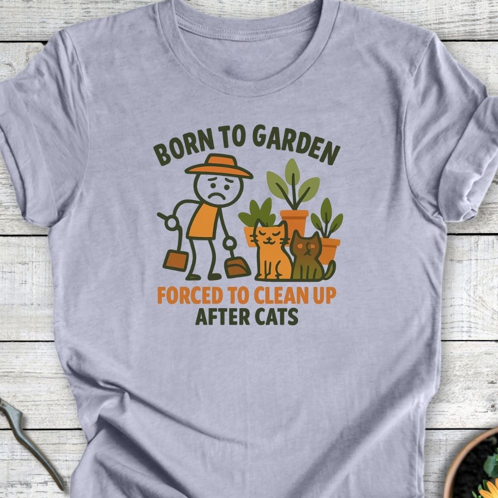 Printify T-Shirt Born To Garden – Cat Chaos