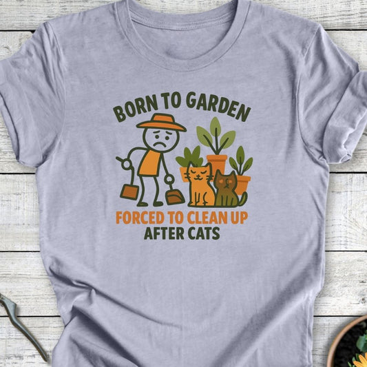 Printify T-Shirt Born To Garden – Cat Chaos