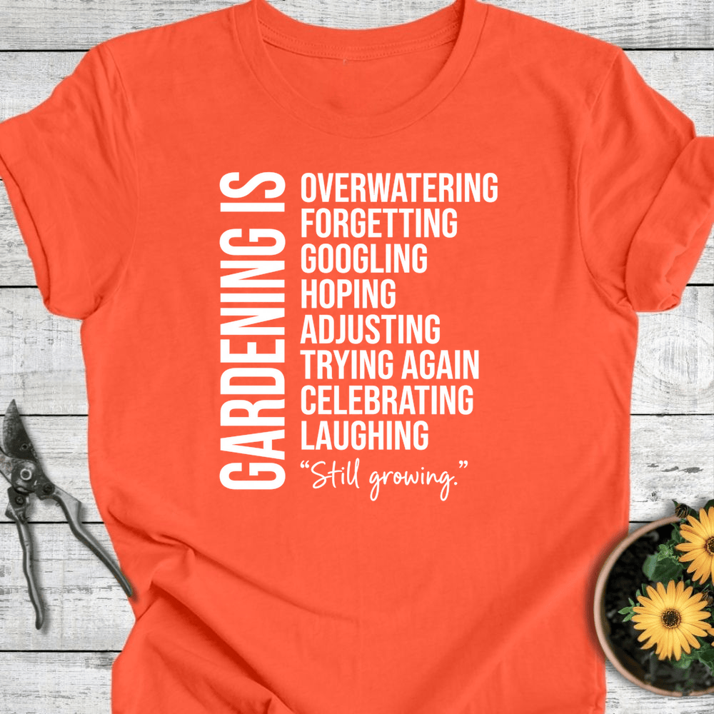 Printify T-Shirt Coral / S Gardening Is T-Shirt