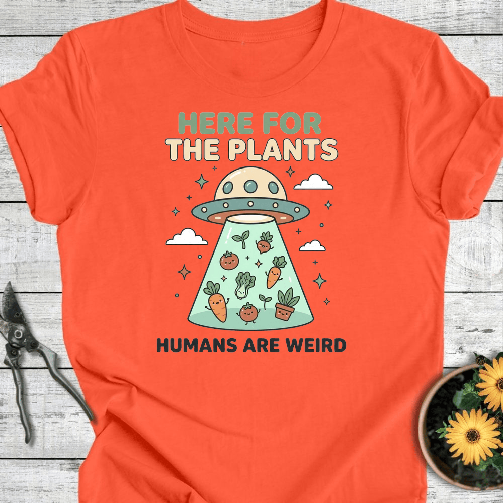 Printify T-Shirt Coral / S Here for the Plants T-Shirt