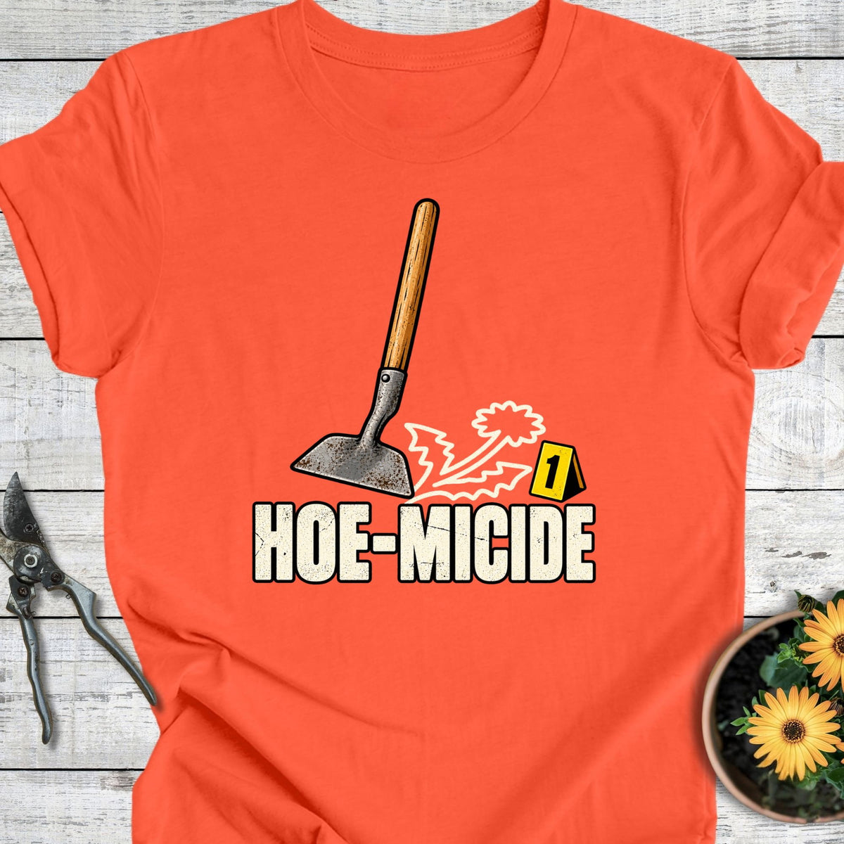 Printify T-Shirt Coral / S Hoe-Micide T-Shirt