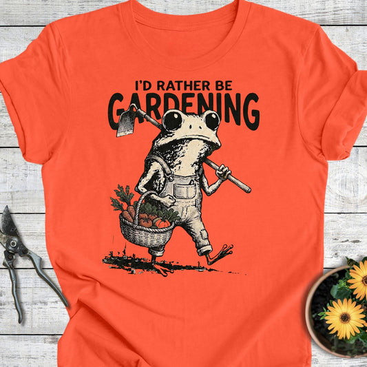Printify T-Shirt Coral / S I'd Rather Be Gardening T-Shirt