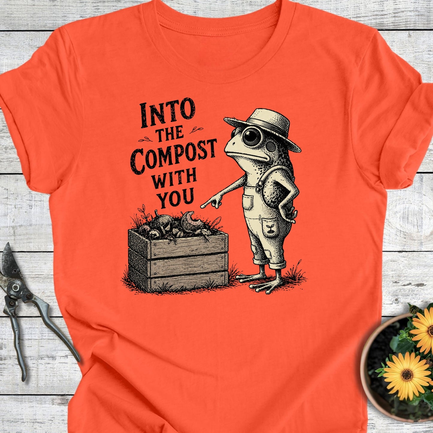 Printify T-Shirt Coral / S Into The Compost T-Shirt