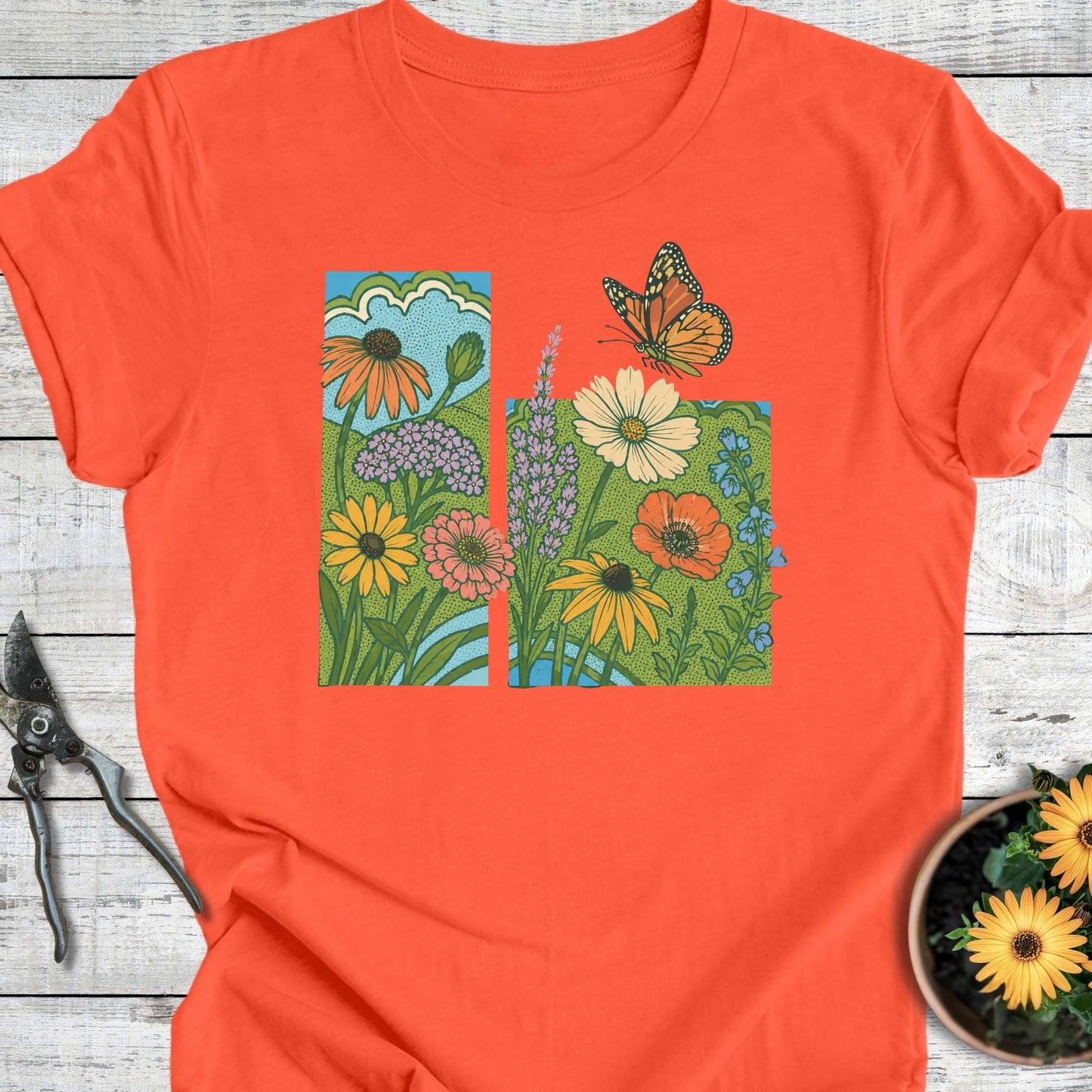 Printify T-Shirt Coral / S Pollinator Paradise T-Shirt