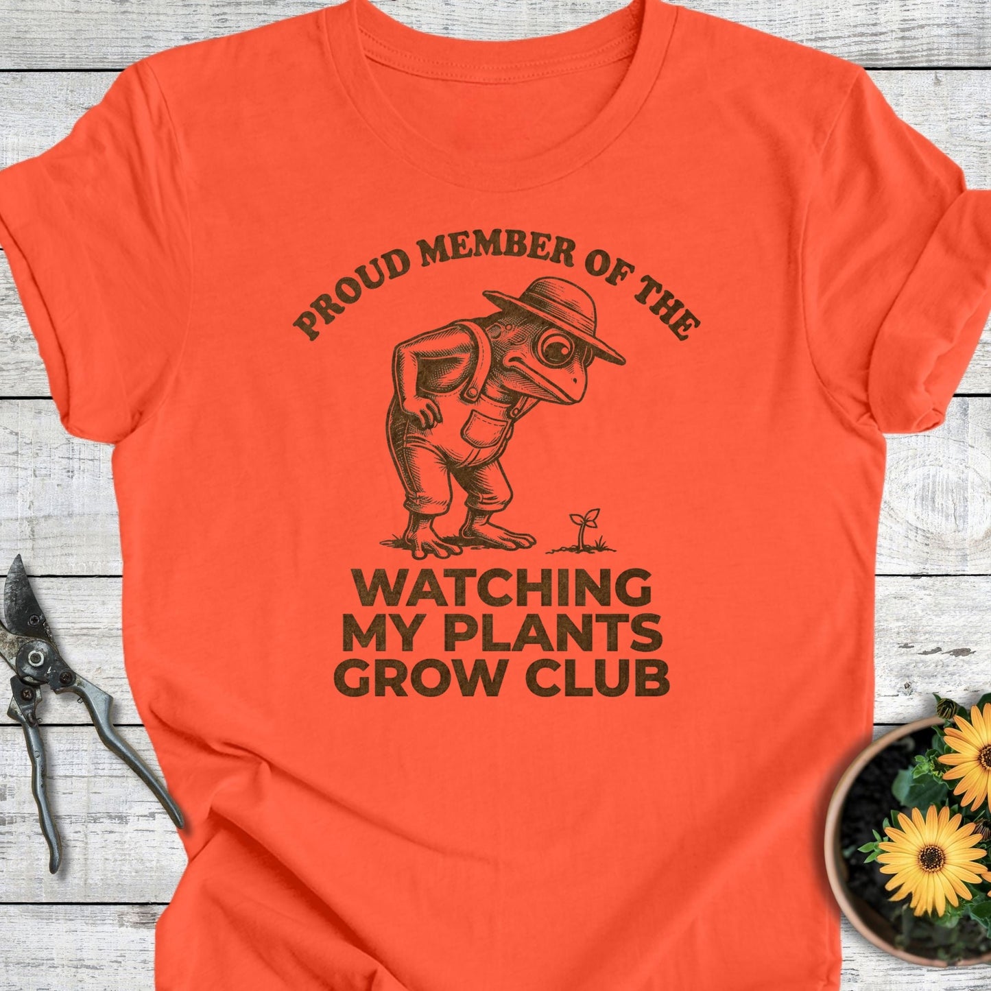 Printify T-Shirt Coral / S Watching My Plants T-Shirt