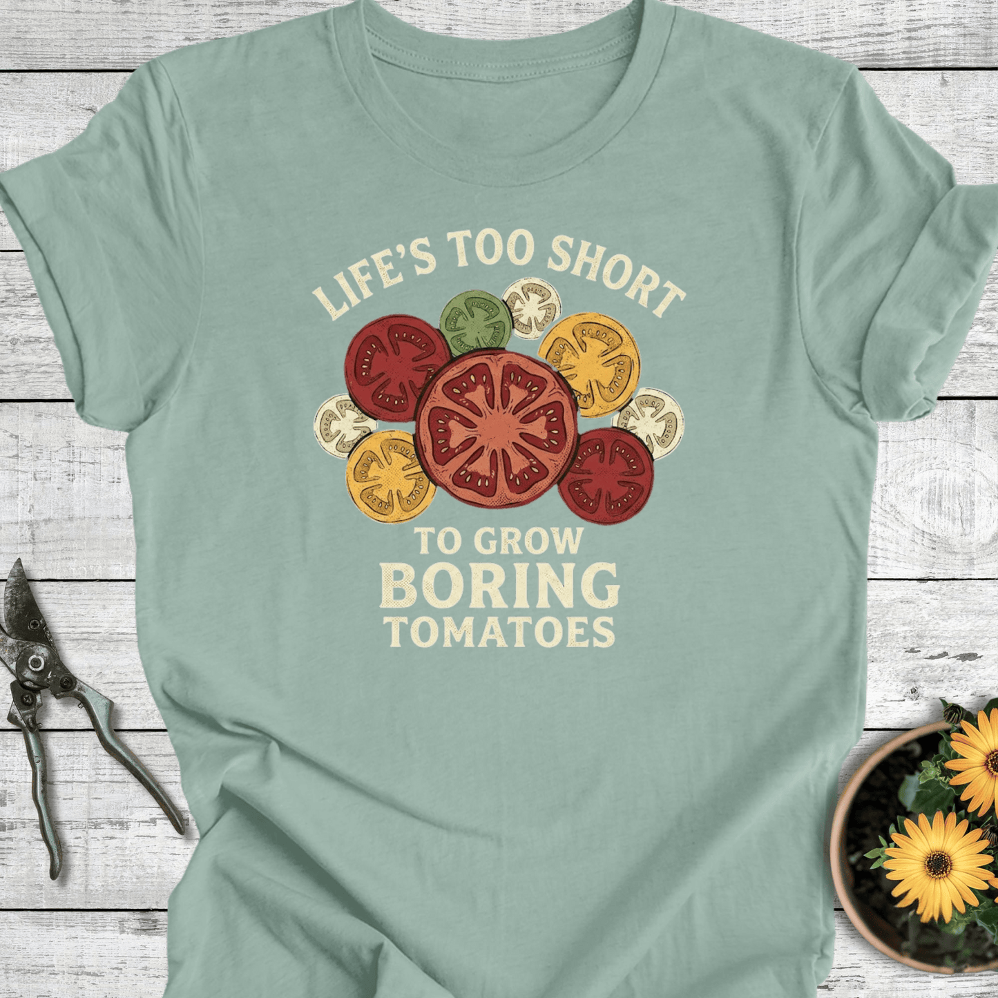 Printify T-Shirt Dusty Blue / S Boring Tomatoes T-Shirt