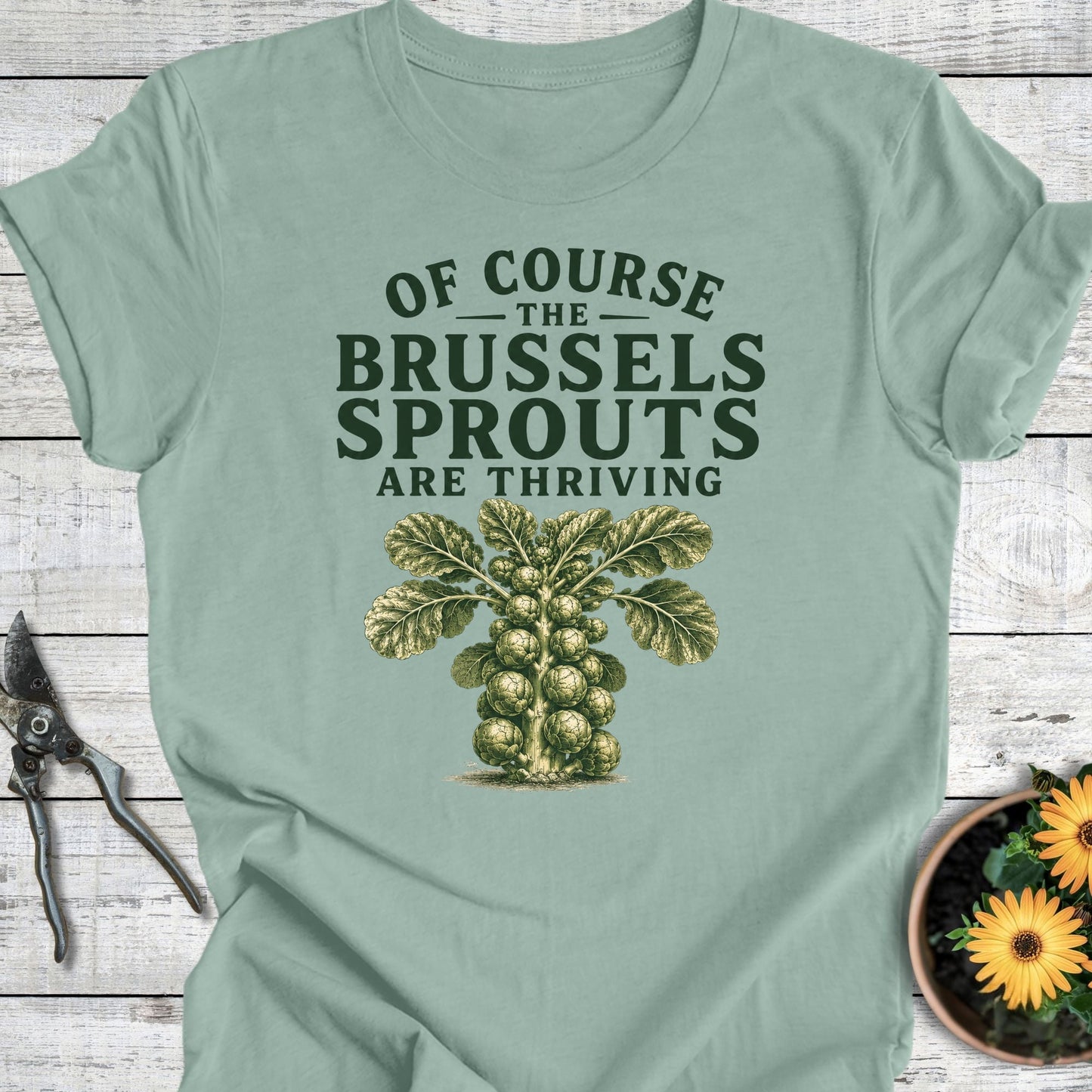 Printify T-Shirt Dusty Blue / S Brussels Sprouts are Thriving T-Shirt