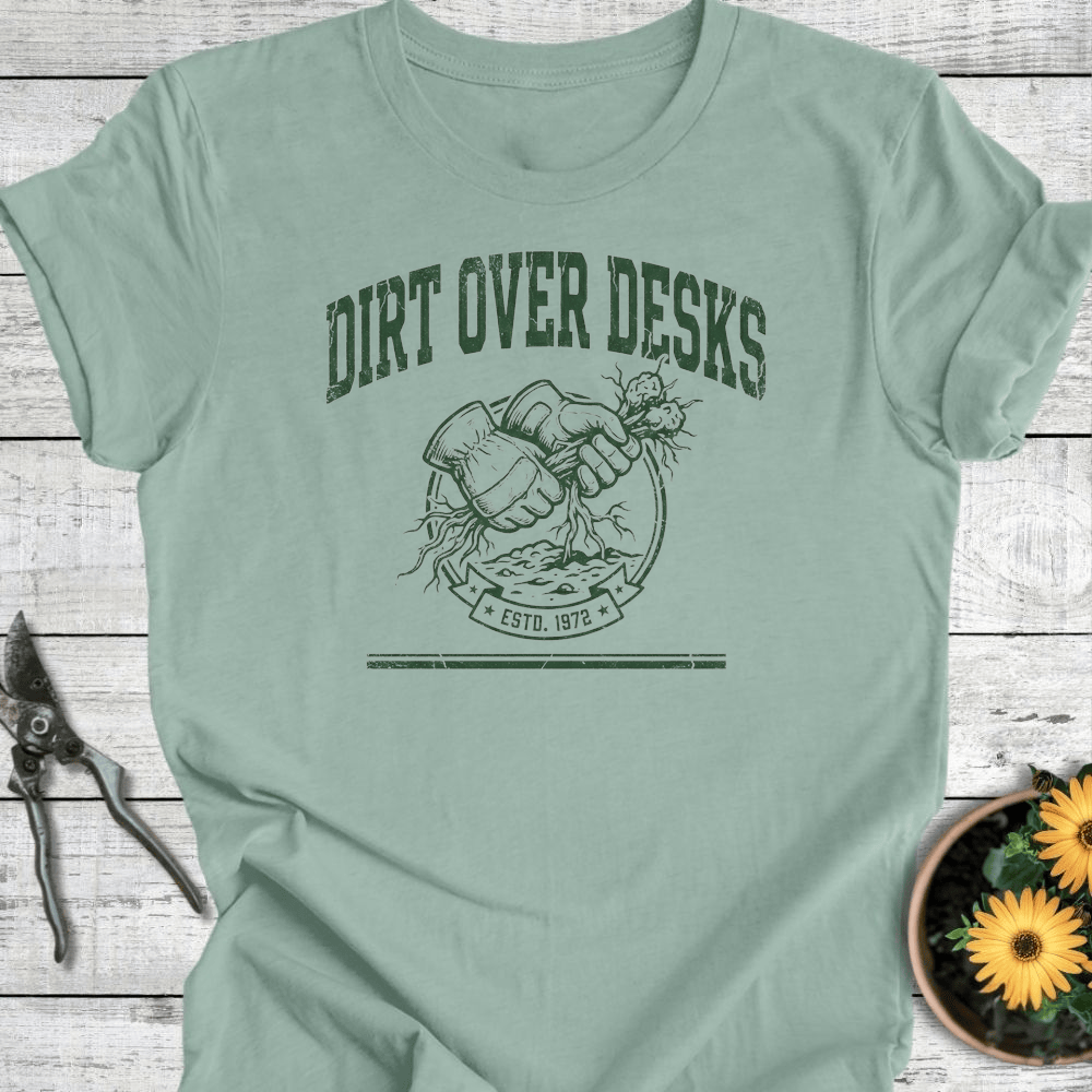 Printify T-Shirt Dusty Blue / S Dirt Over Desks T-Shirt