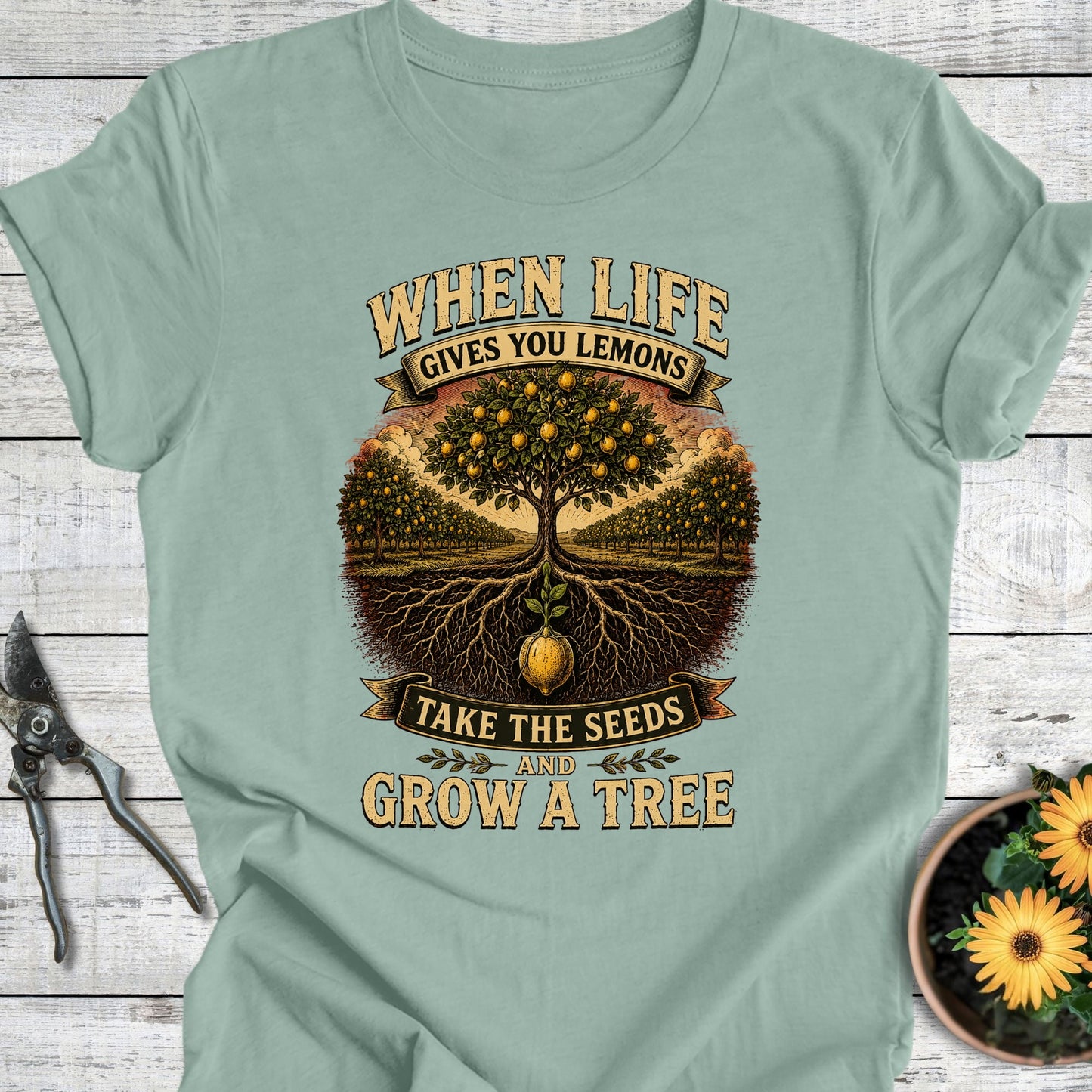 Printify T-Shirt Dusty Blue / S Grow a Tree T-Shirt