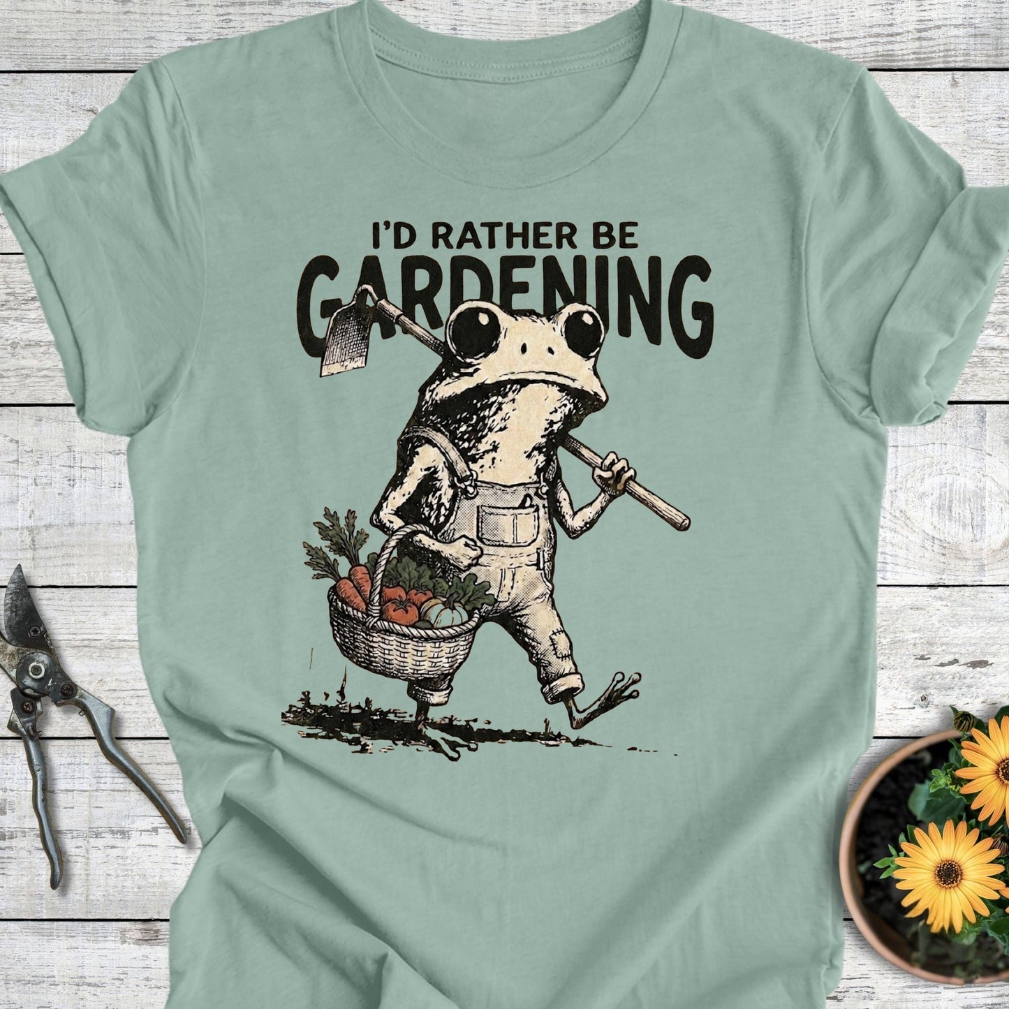 Printify T-Shirt Dusty Blue / S I'd Rather Be Gardening T-Shirt
