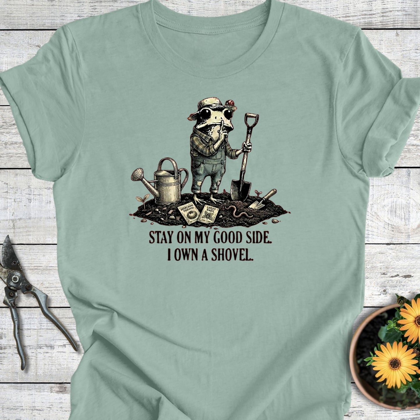 Printify T-Shirt Dusty Blue / S I Own A Shovel T-Shirt