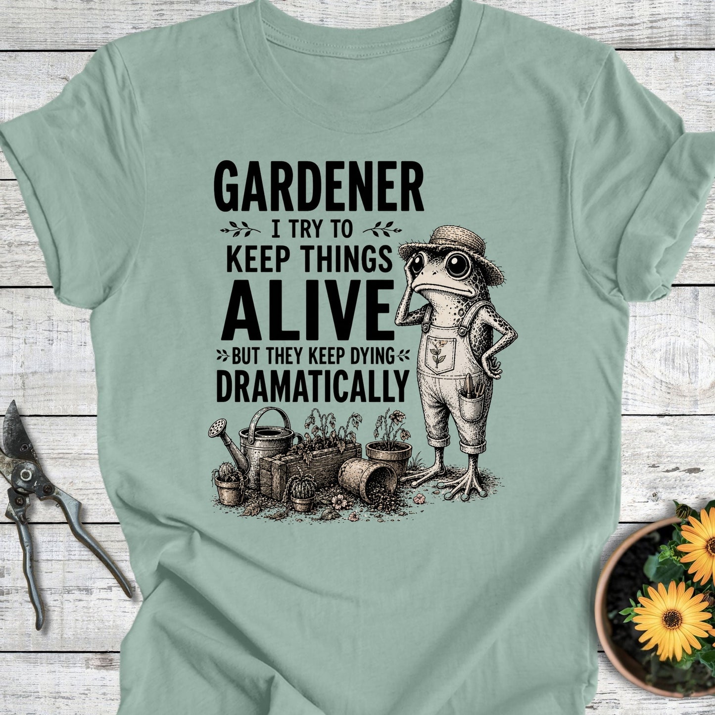 Printify T-Shirt Dusty Blue / S I Try Gardener T-Shirt