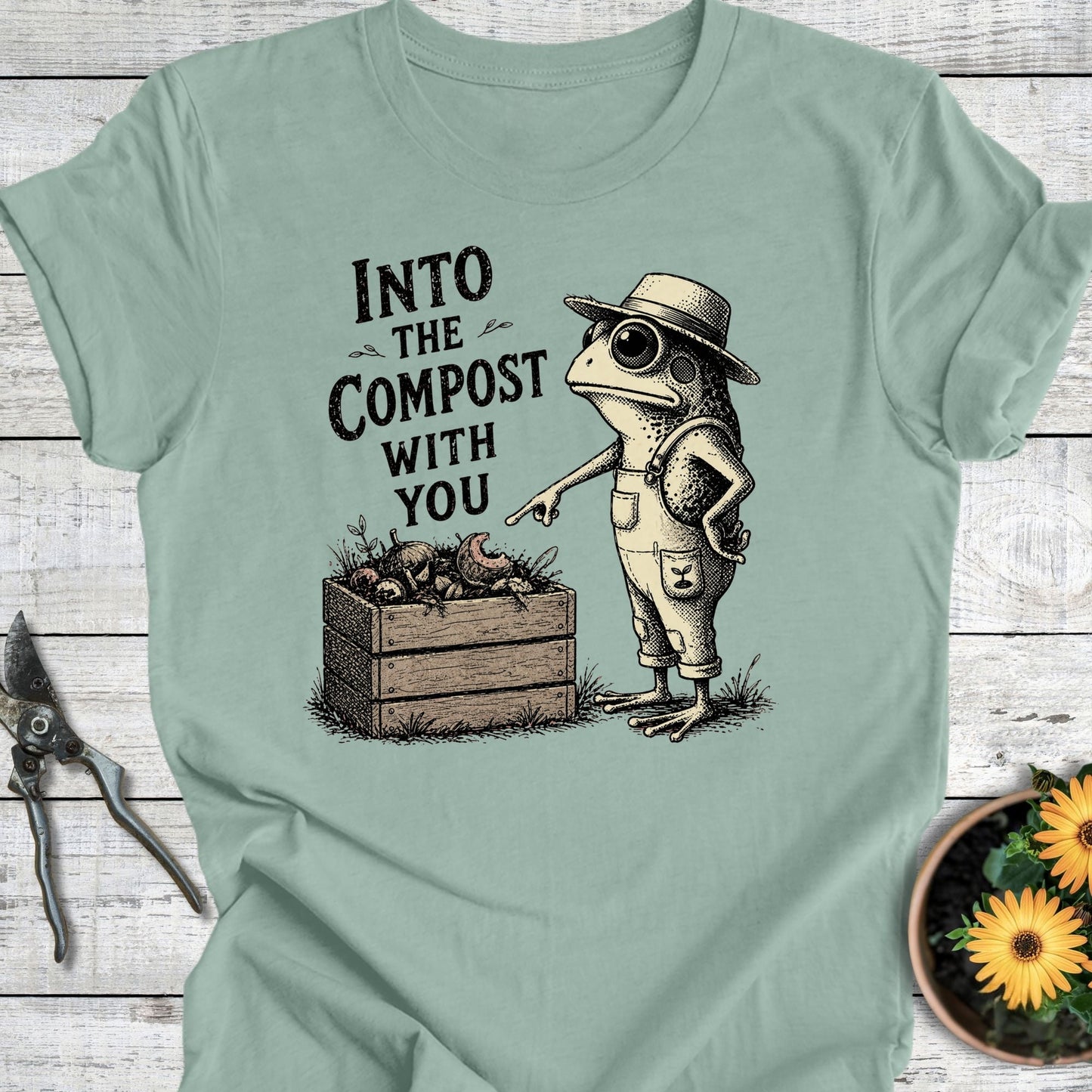 Printify T-Shirt Dusty Blue / S Into The Compost T-Shirt