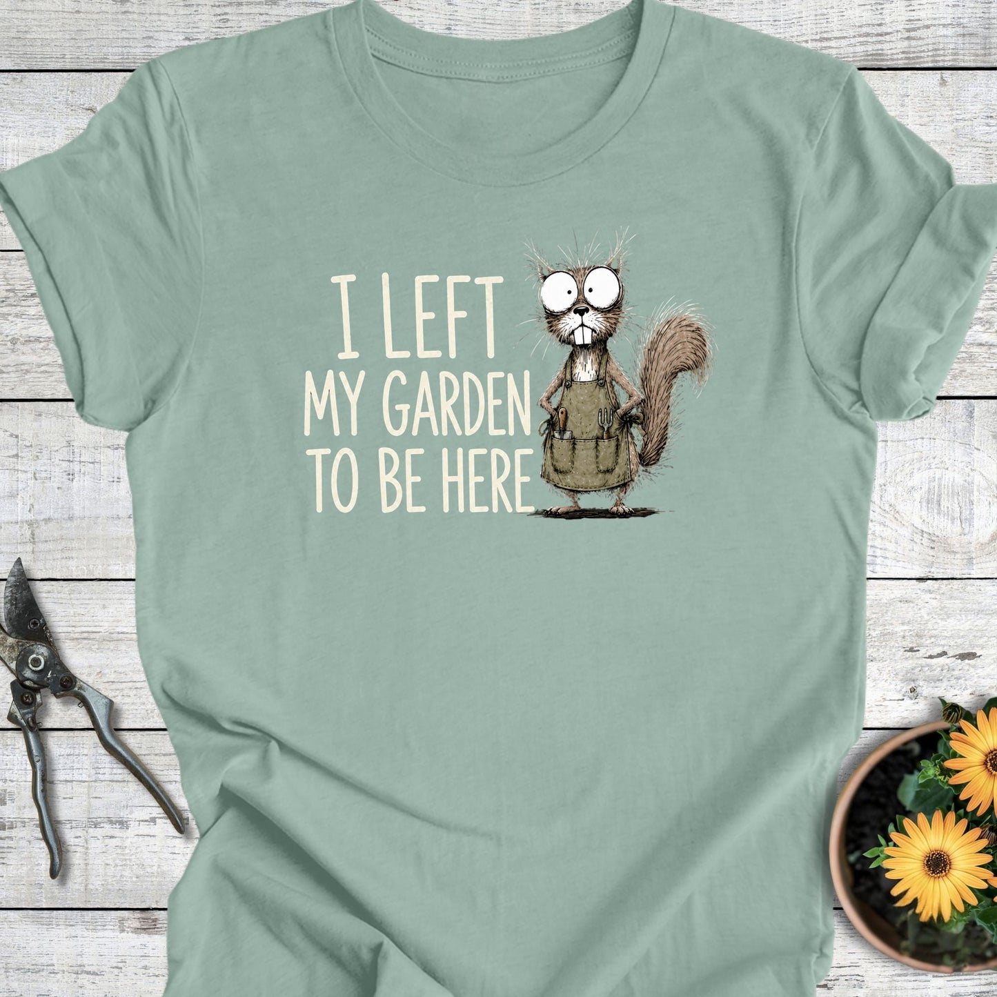Printify T-Shirt Dusty Blue / S Left My Garden III T-Shirt