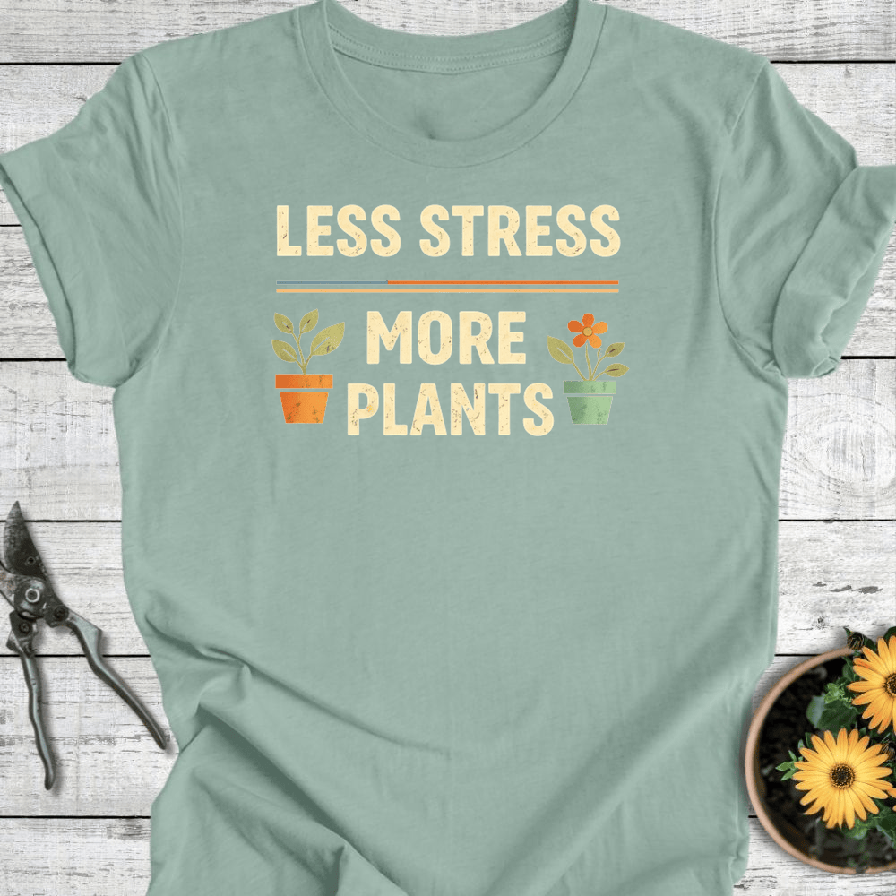 Printify T-Shirt Dusty Blue / S Less Stress T-Shirt