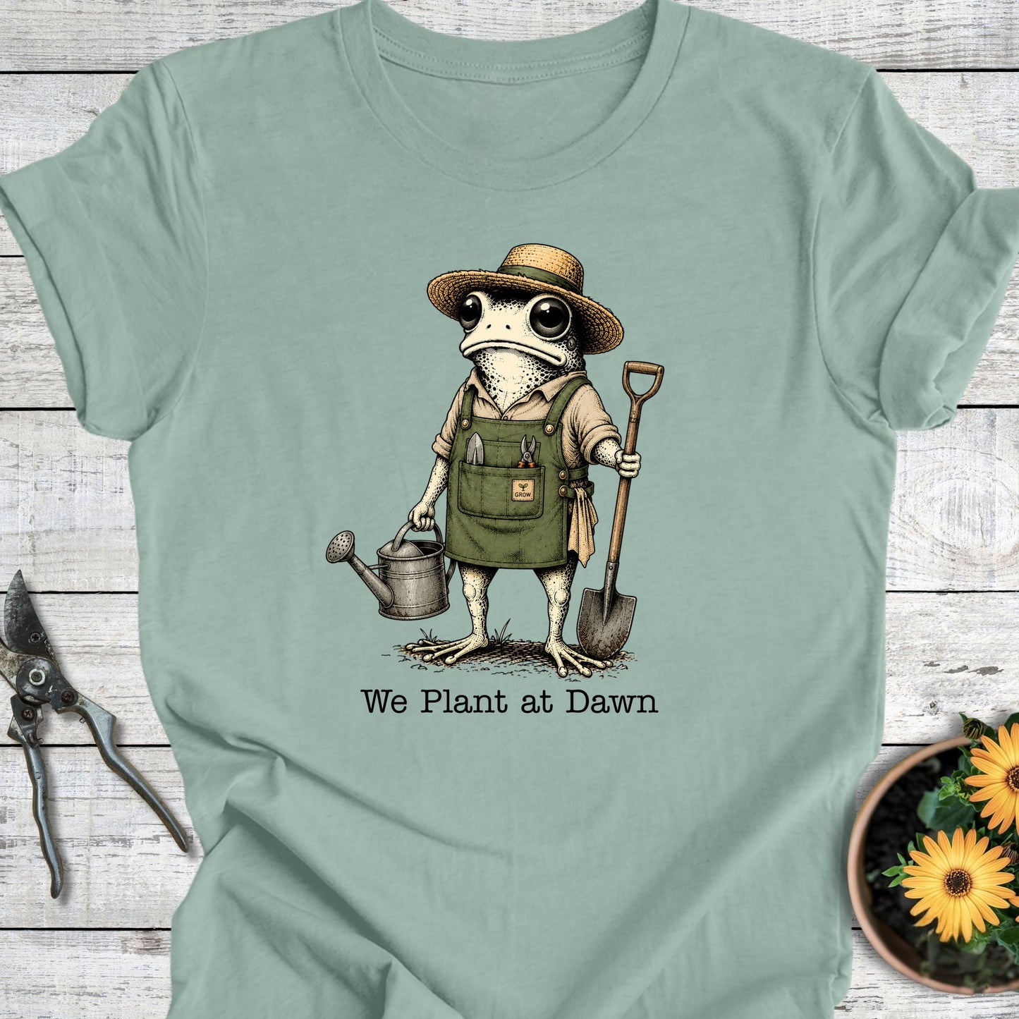 Printify T-Shirt Dusty Blue / S Plant At Dawn T-Shirt