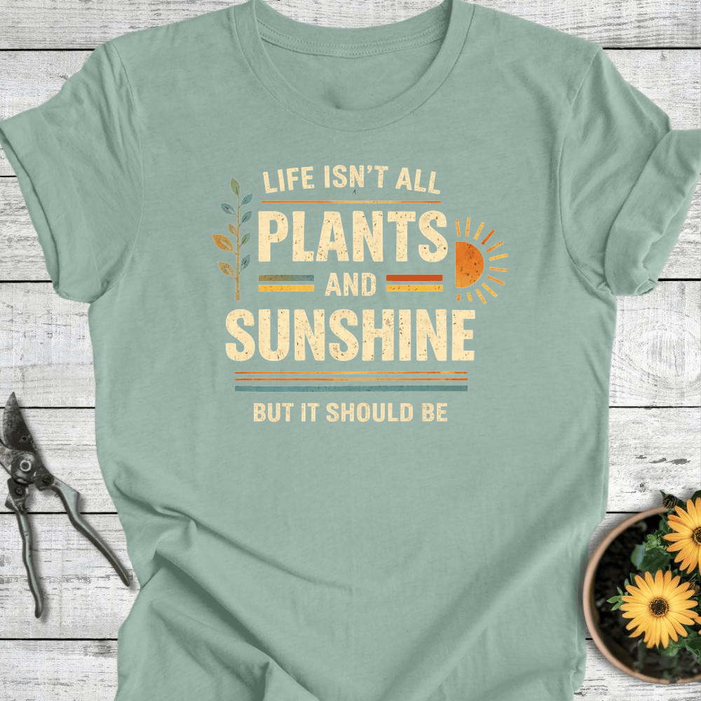 Printify T-Shirt Dusty Blue / S Plants & Sunshine T-Shirt