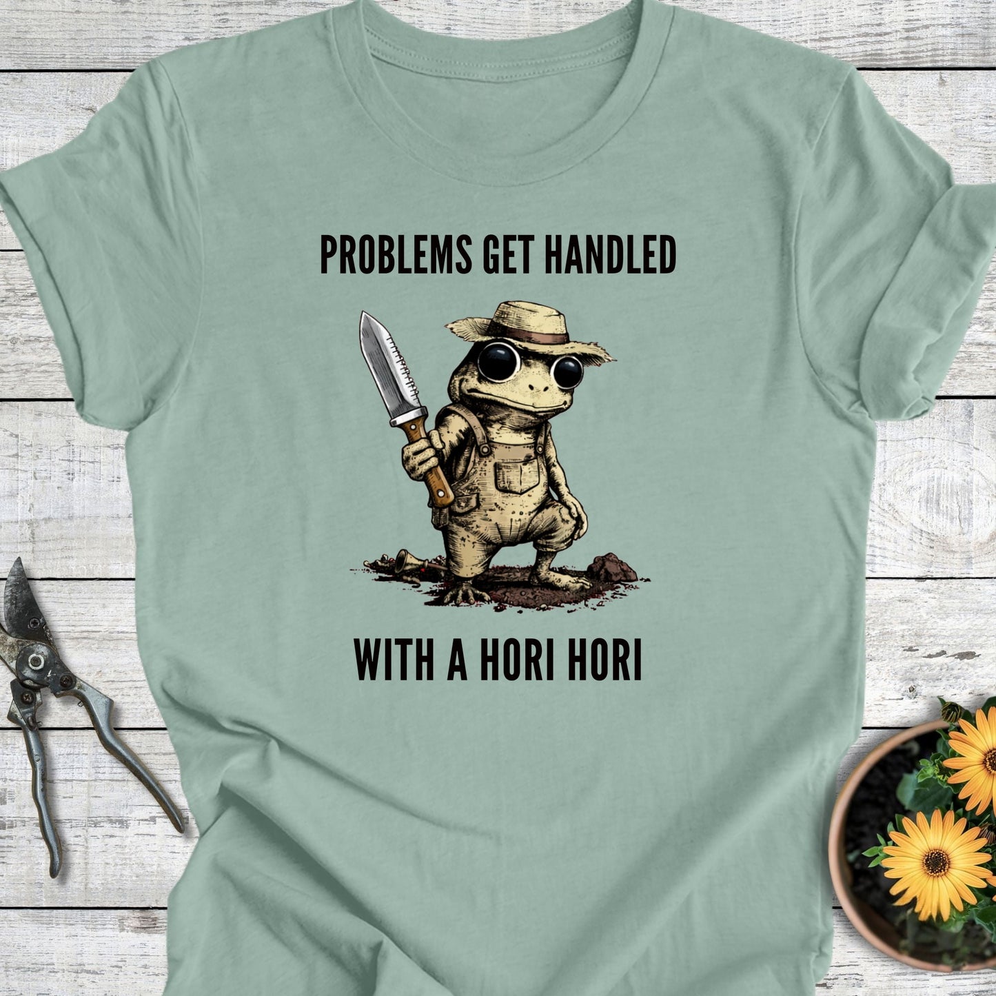 Printify T-Shirt Dusty Blue / S Problems Get Handled T-Shirt