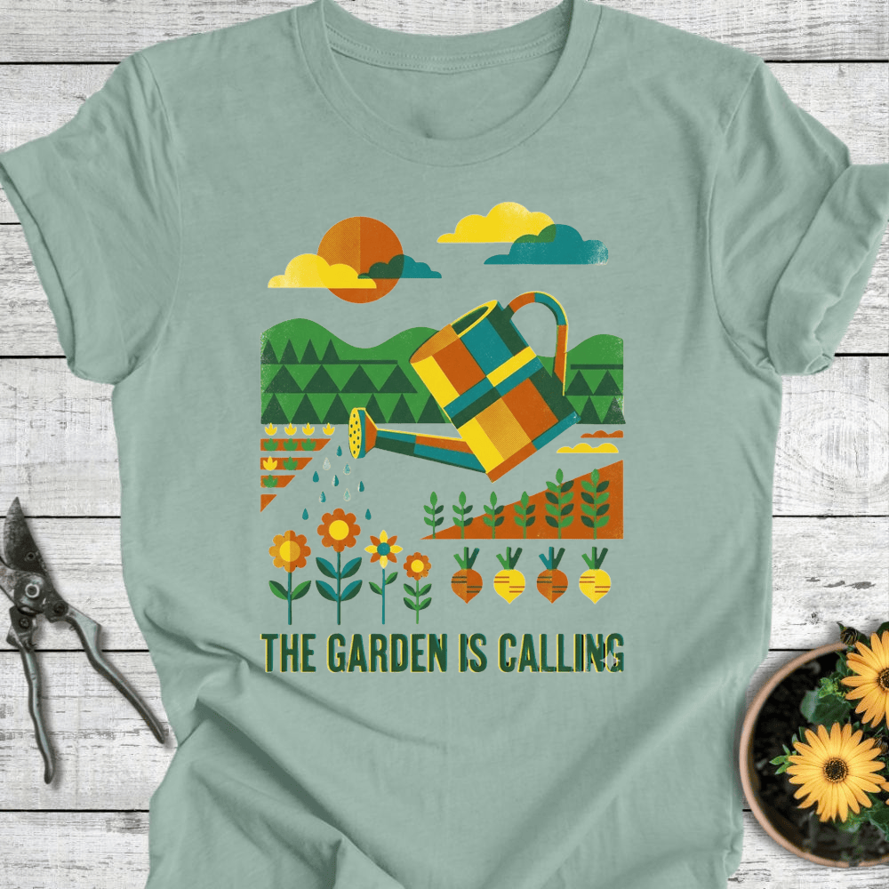 Printify T-Shirt Dusty Blue / S The Garden is Calling T-Shirt