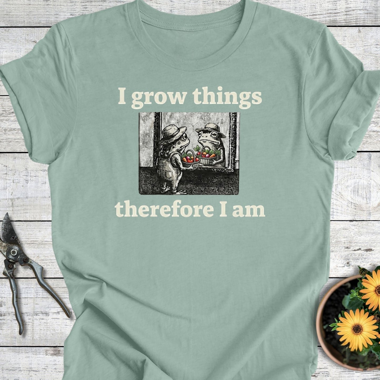 Printify T-Shirt Dusty Blue / S Therefore I Am T-Shirt